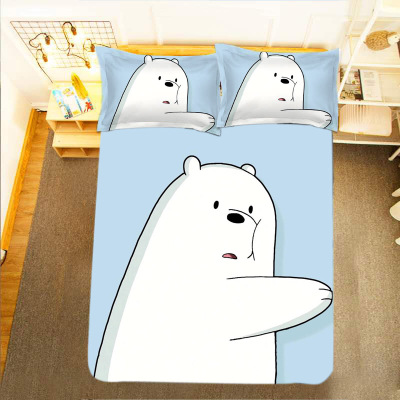 We Bare Bears Comfortable Bedding Three-Piece Soft and Breathable Duvet Cover - Image 27