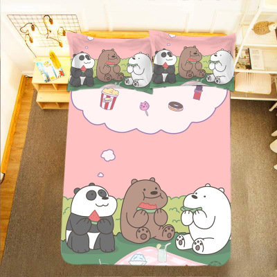 We Bare Bears Comfortable Bedding Three-Piece Soft and Breathable Duvet Cover - Image 3