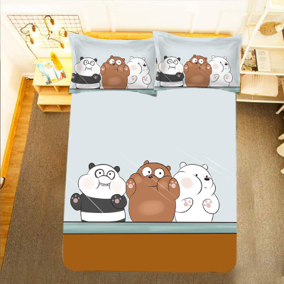 We Bare Bears Comfortable Bedding Three-Piece Soft and Breathable Duvet Cover - Image 4