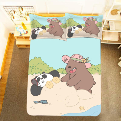 We Bare Bears Comfortable Bedding Three-Piece Soft and Breathable Duvet Cover - Image 7