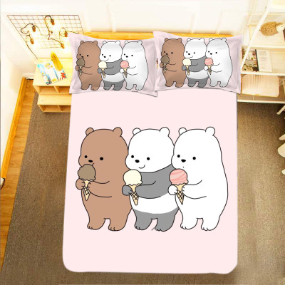 We Bare Bears Comfortable Bedding Three-Piece Soft and Breathable Duvet Cover - Image 8