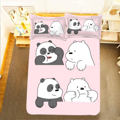 We Bare Bears Comfortable Bedding Three-Piece Soft and Breathable Duvet Cover - Image 10