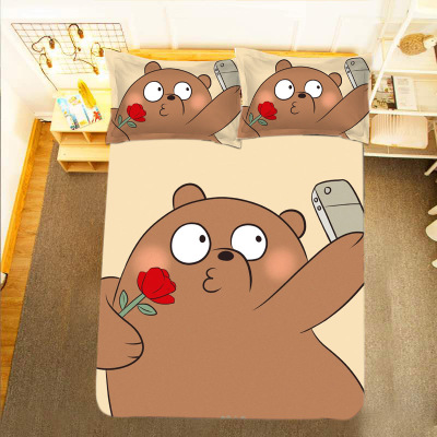 We Bare Bears Comfortable Bedding Three-Piece Soft and Breathable Duvet Cover - Image 12