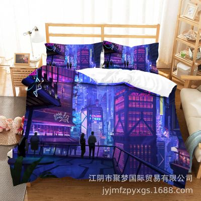 Cyberpunk 2077 Comfortable Bedding Three-Piece Soft and Breathable Duvet Cover - Image 2