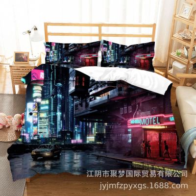 Cyberpunk 2077 Comfortable Bedding Three-Piece Soft and Breathable Duvet Cover - Image 3