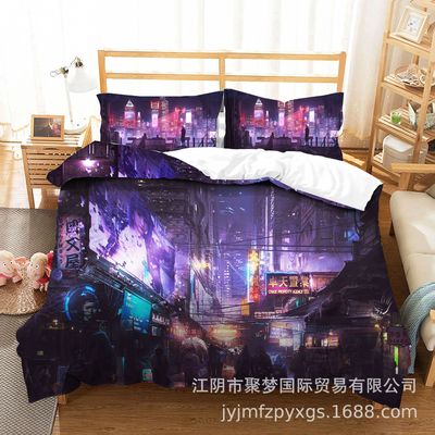 Cyberpunk 2077 Comfortable Bedding Three-Piece Soft and Breathable Duvet Cover - Image 5