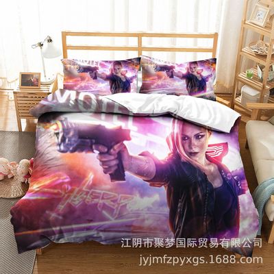 Cyberpunk 2077 Comfortable Bedding Three-Piece Soft and Breathable Duvet Cover - Image 8