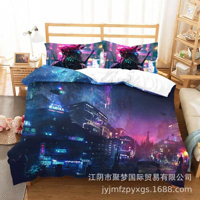 Cyberpunk 2077 Comfortable Bedding Three-Piece Soft and Breathable Duvet Cover - Image 9