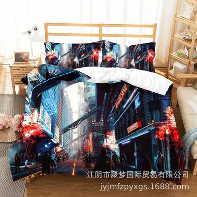 Cyberpunk 2077 Comfortable Bedding Three-Piece Soft and Breathable Duvet Cover - Image 10