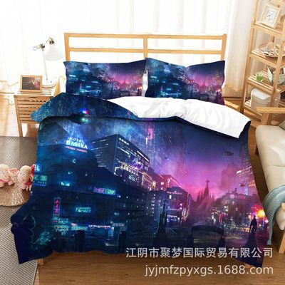 Cyberpunk 2077 Comfortable Bedding Three-Piece Soft and Breathable Duvet Cover - Image 12