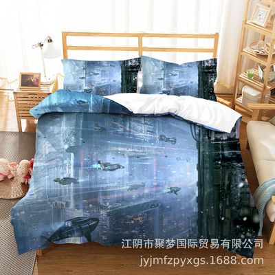 Cyberpunk 2077 Comfortable Bedding Three-Piece Soft and Breathable Duvet Cover - Image 16