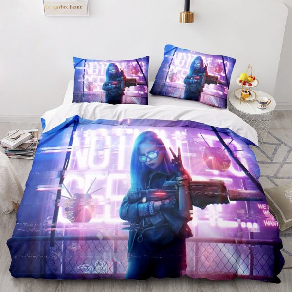 Cyberpunk 2077 Comfortable Bedding Three-Piece Soft and Breathable Duvet Cover - Image 17