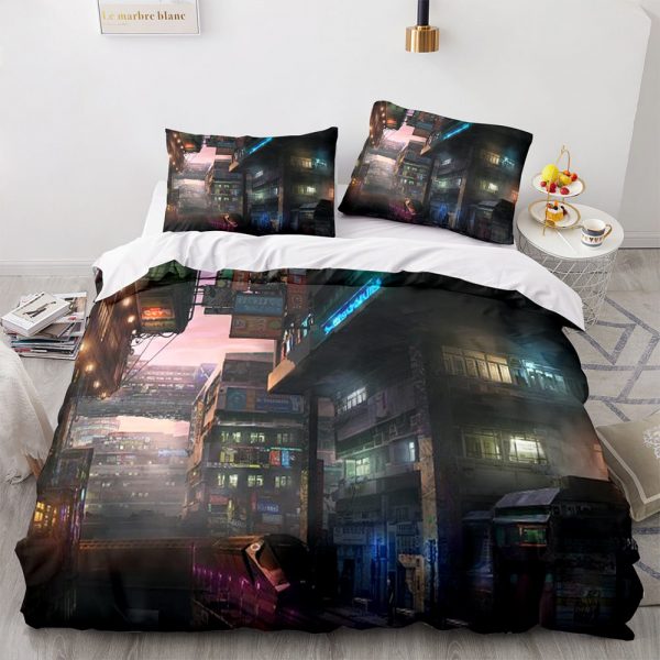 Cyberpunk 2077 Comfortable Bedding Three-Piece Soft and Breathable Duvet Cover - Image 19