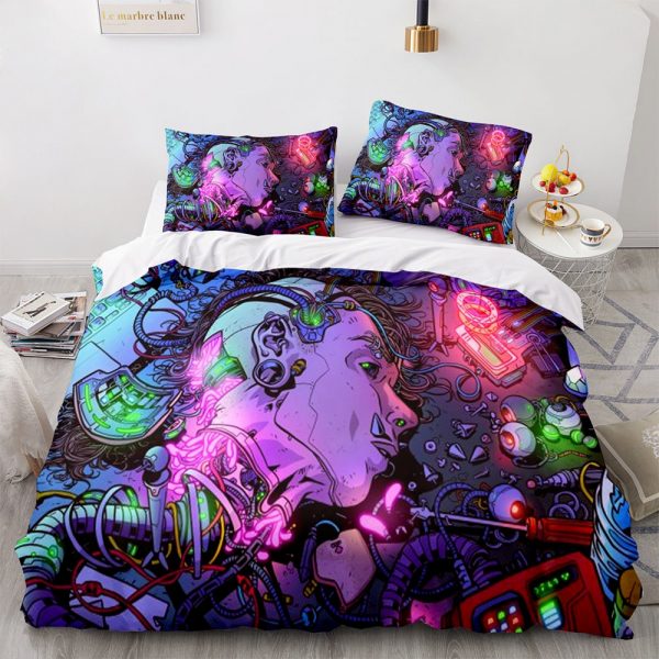 Cyberpunk 2077 Comfortable Bedding Three-Piece Soft and Breathable Duvet Cover - Image 20