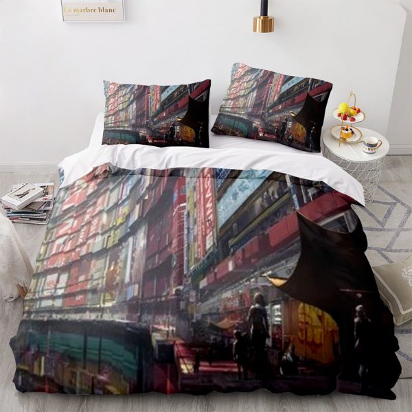 Cyberpunk 2077 Comfortable Bedding Three-Piece Soft and Breathable Duvet Cover - Image 23