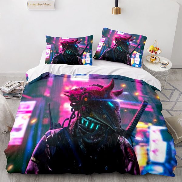 Cyberpunk 2077 Comfortable Bedding Three-Piece Soft and Breathable Duvet Cover - Image 24