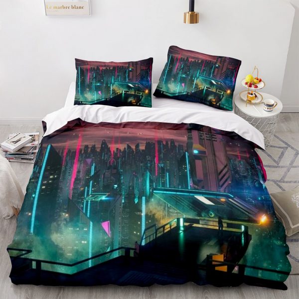Cyberpunk 2077 Comfortable Bedding Three-Piece Soft and Breathable Duvet Cover - Image 25