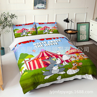Tom and Jerry Comfortable Bedding Three-Piece Soft and Breathable Duvet Cover - Image 25