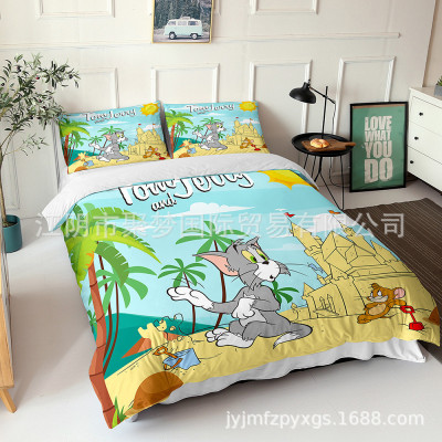 Tom and Jerry Comfortable Bedding Three-Piece Soft and Breathable Duvet Cover - Image 3