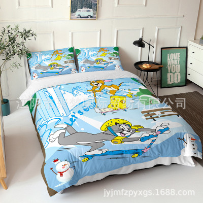 Tom and Jerry Comfortable Bedding Three-Piece Soft and Breathable Duvet Cover - Image 4