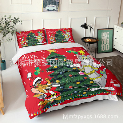 Tom and Jerry Comfortable Bedding Three-Piece Soft and Breathable Duvet Cover - Image 5