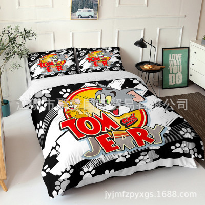 Tom and Jerry Comfortable Bedding Three-Piece Soft and Breathable Duvet Cover - Image 7