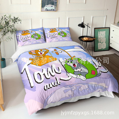 Tom and Jerry Comfortable Bedding Three-Piece Soft and Breathable Duvet Cover - Image 15