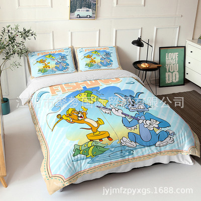 Tom and Jerry Comfortable Bedding Three-Piece Soft and Breathable Duvet Cover - Image 11