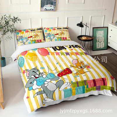 Tom and Jerry Comfortable Bedding Three-Piece Soft and Breathable Duvet Cover - Image 13