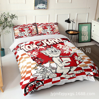 Tom and Jerry Comfortable Bedding Three-Piece Soft and Breathable Duvet Cover - Image 14