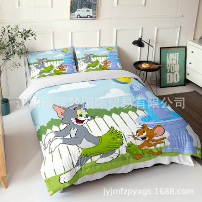 Tom and Jerry Comfortable Bedding Three-Piece Soft and Breathable Duvet Cover - Image 16