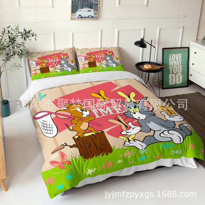 Tom and Jerry Comfortable Bedding Three-Piece Soft and Breathable Duvet Cover - Image 17
