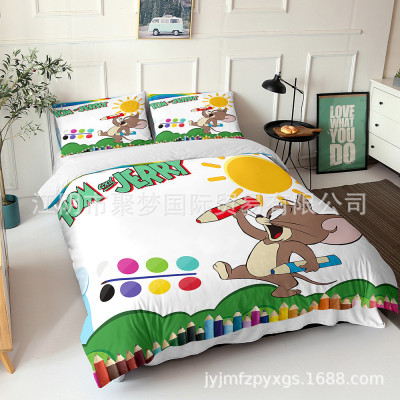 Tom and Jerry Comfortable Bedding Three-Piece Soft and Breathable Duvet Cover - Image 19