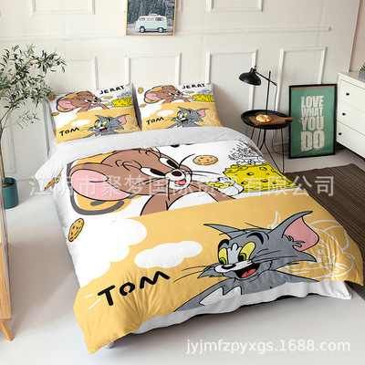 Tom and Jerry Comfortable Bedding Three-Piece Soft and Breathable Duvet Cover - Image 22