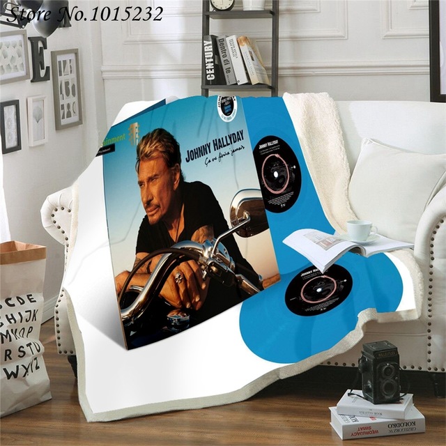 Johnny Hallyday Funny Character Blanket 3D Print Sherpa Blanket on Bed Home Textiles Dreamlike Style - Image 15