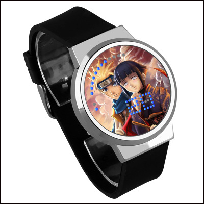 NARUTO Waterproof LED Touch Screen Watch Black Strap Silver Dial - Image 15