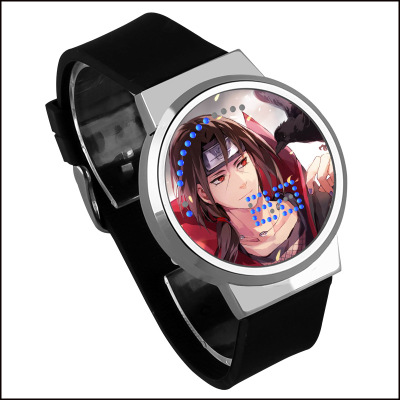 NARUTO Waterproof LED Touch Screen Watch Black Strap Silver Dial - Image 8
