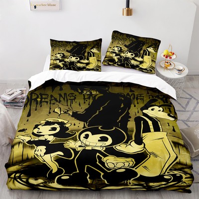 Bendy and the Ink Machine Comfortable Bedding Three-Piece Soft and Breathable Duvet Cover - Image 4
