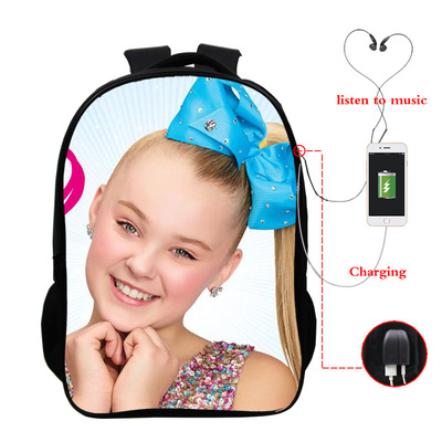 JoJo Siwa USB Charge Backpack Mega Charizard Split Students Boys Girls Knapsack Men Women Travel Laptop Rucksack - Image 2