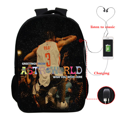 Travis Scott USB Charge Backpack Mega Charizard Split Students Boys Girls Knapsack Men Women Travel Laptop Rucksack - Image 18