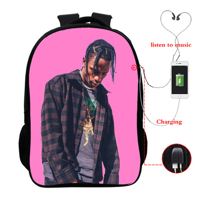 Travis Scott USB Charge Backpack Mega Charizard Split Students Boys Girls Knapsack Men Women Travel Laptop Rucksack - Image 23