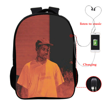 Travis Scott USB Charge Backpack Mega Charizard Split Students Boys Girls Knapsack Men Women Travel Laptop Rucksack - Image 24
