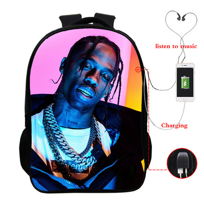 Travis Scott USB Charge Backpack Mega Charizard Split Students Boys Girls Knapsack Men Women Travel Laptop Rucksack - Image 6