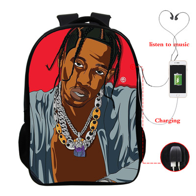 Travis Scott USB Charge Backpack Mega Charizard Split Students Boys Girls Knapsack Men Women Travel Laptop Rucksack - Image 8