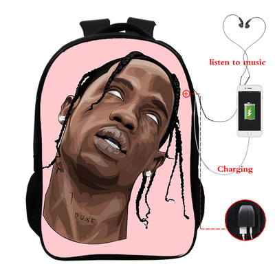 Travis Scott USB Charge Backpack Mega Charizard Split Students Boys Girls Knapsack Men Women Travel Laptop Rucksack - Image 11