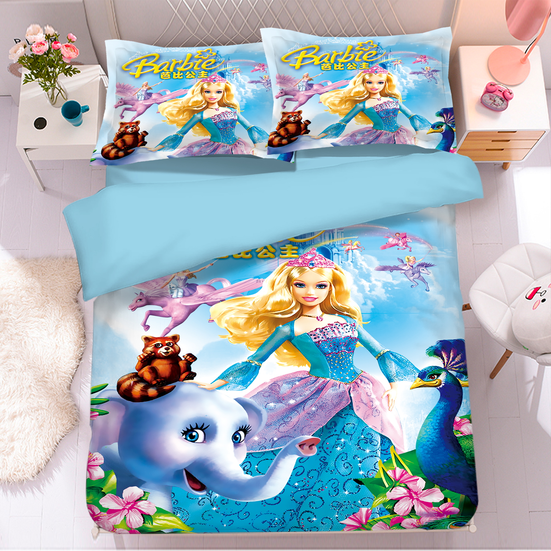 Barbie Comfortable Bedding Three-Piece Soft and Breathable Duvet Cover