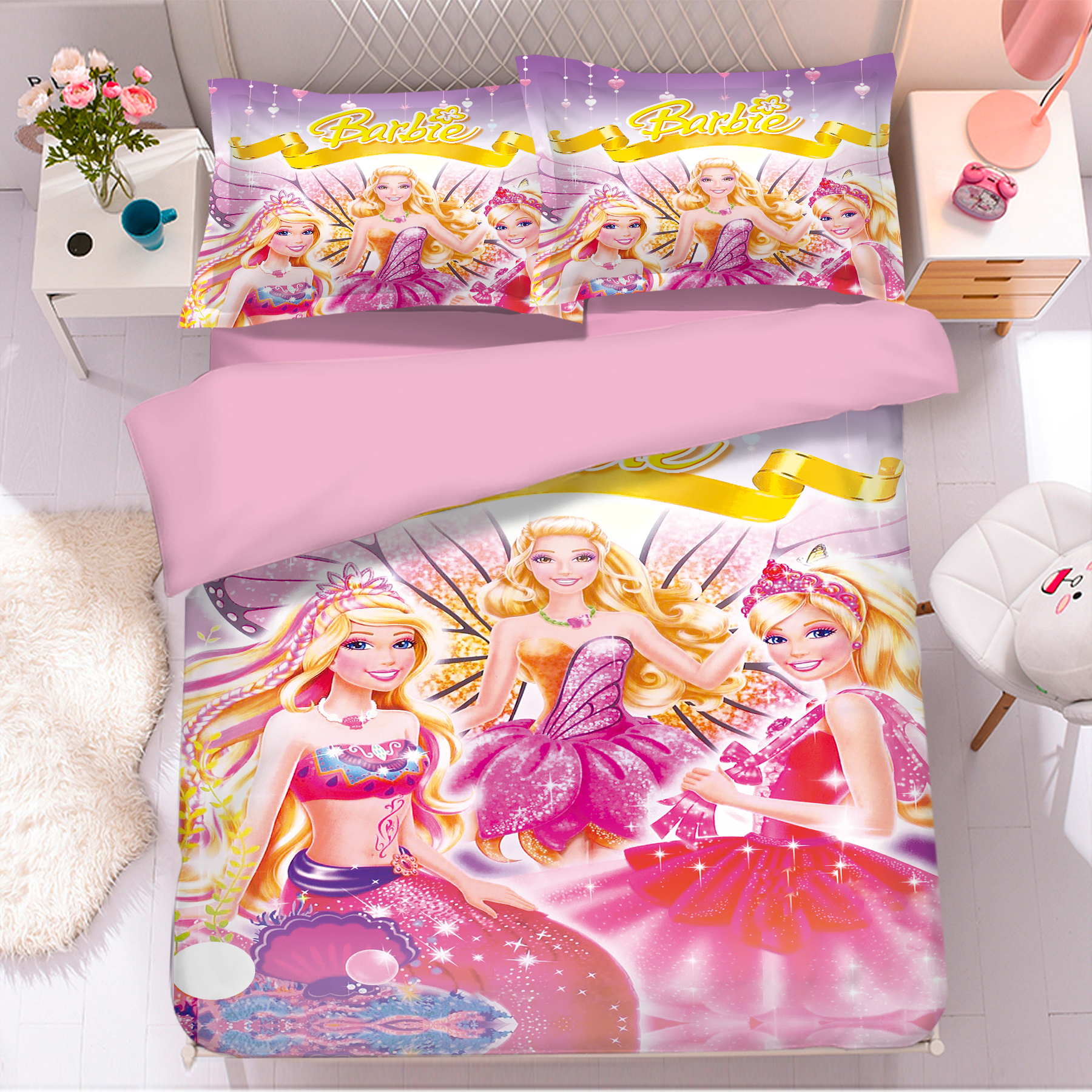 Barbie Comfortable Bedding Three-Piece Soft and Breathable Duvet Cover - Image 2