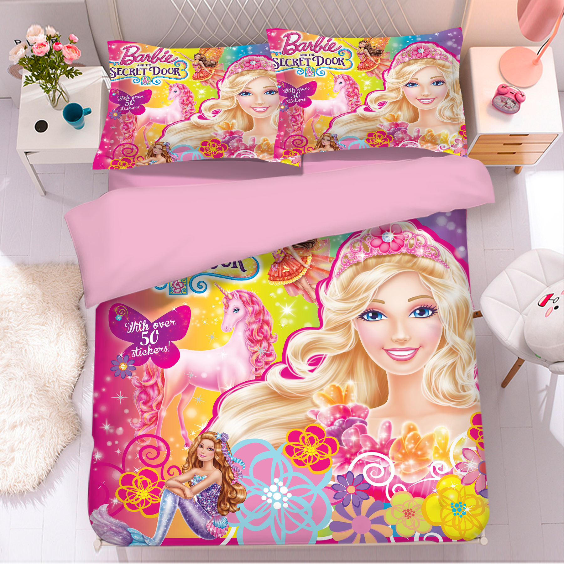 Barbie Comfortable Bedding Three-Piece Soft and Breathable Duvet Cover - Image 5