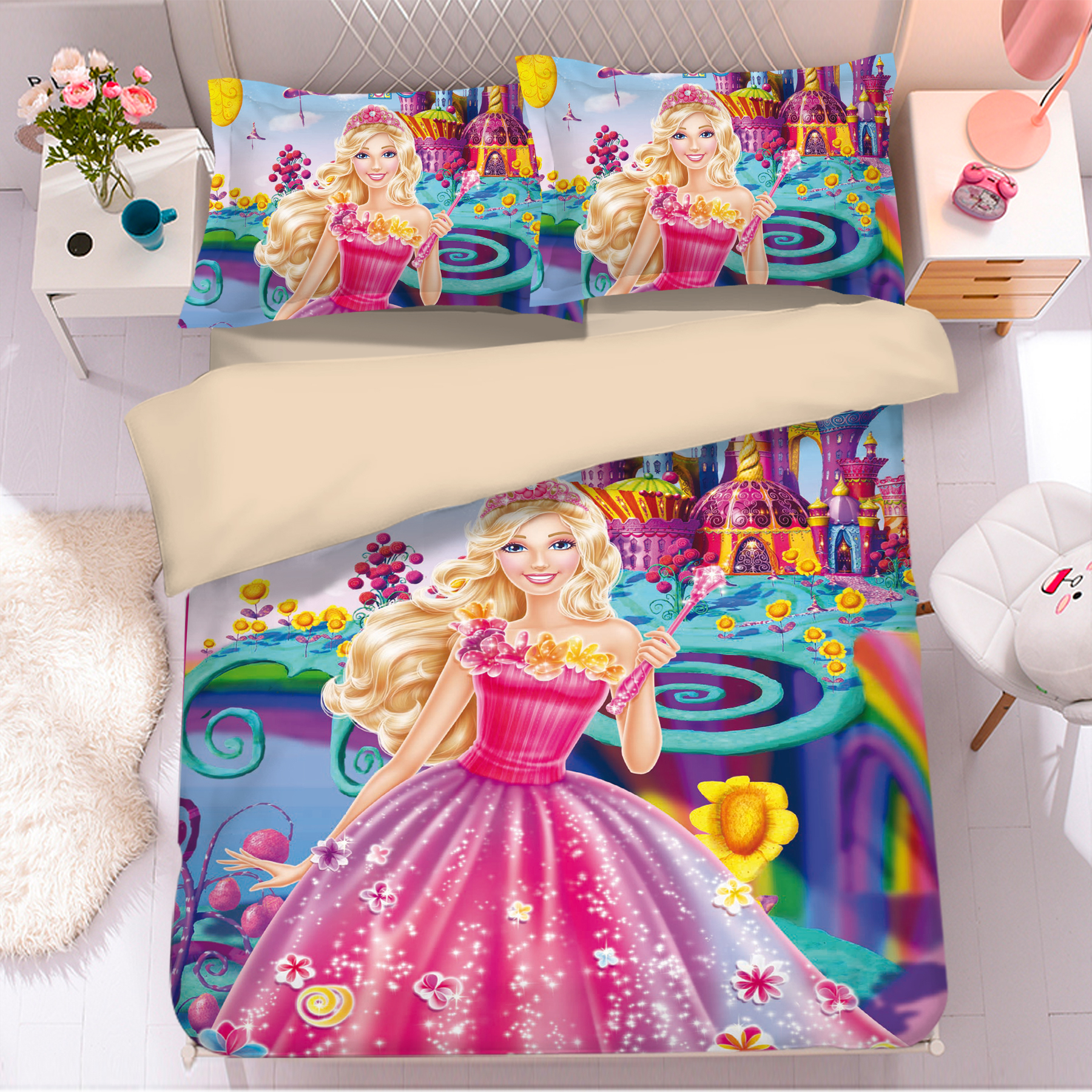 Barbie Comfortable Bedding Three-Piece Soft and Breathable Duvet Cover - Image 6