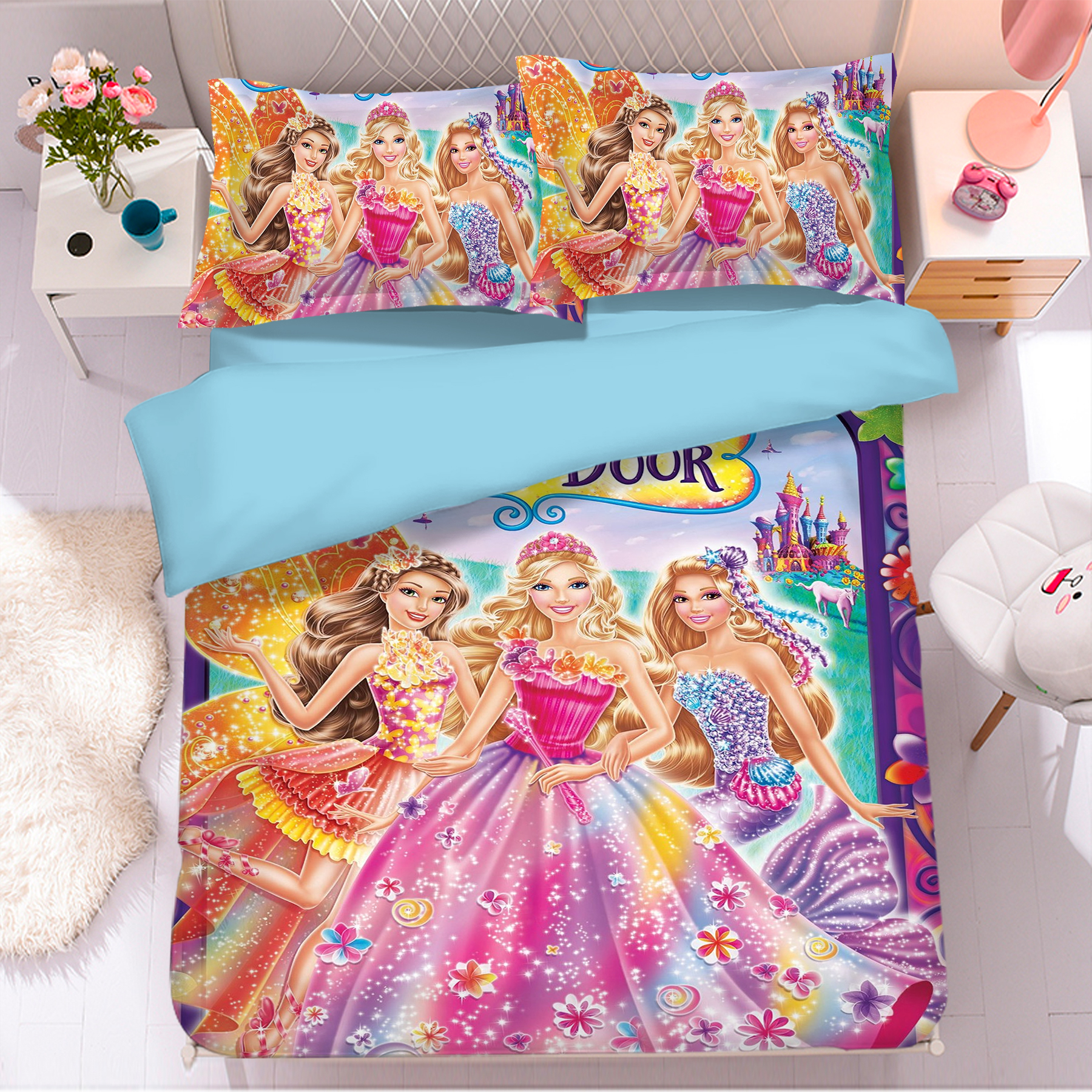 Barbie Comfortable Bedding Three-Piece Soft and Breathable Duvet Cover - Image 8